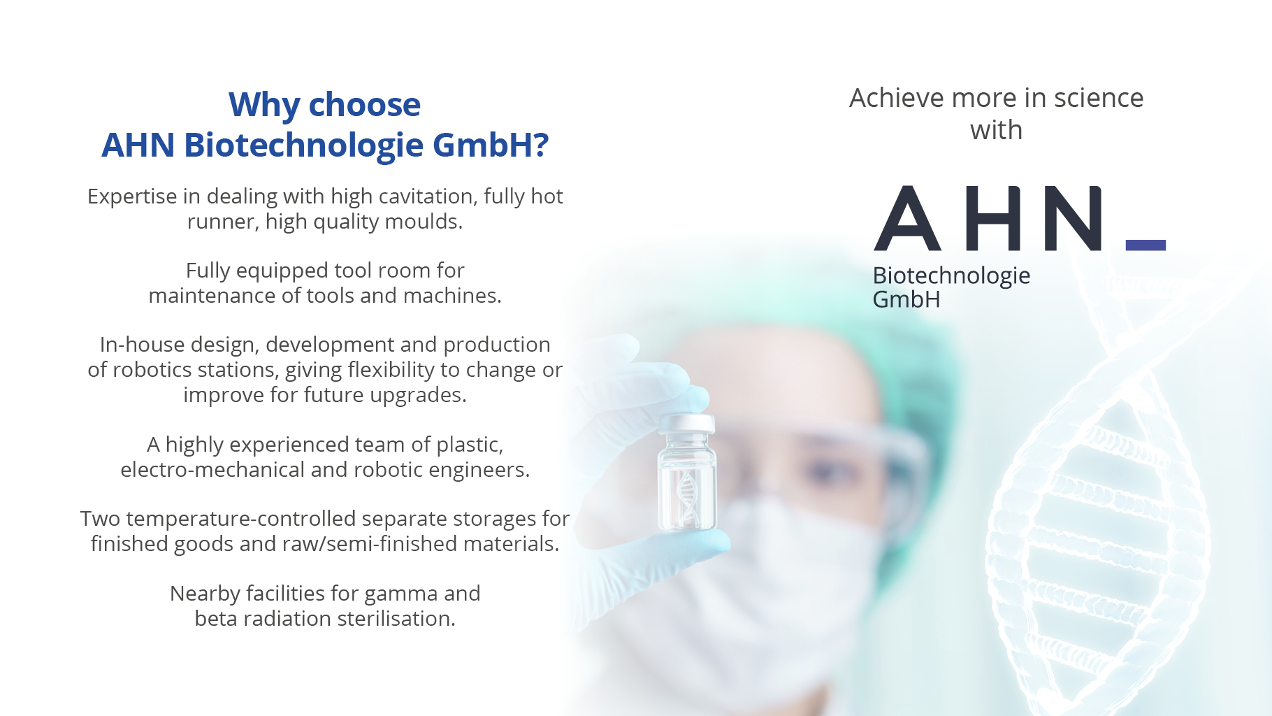 AHN Biotechnologie GmbH: Your Innovative Biotechnology Solutions | Manufacturing fullpage