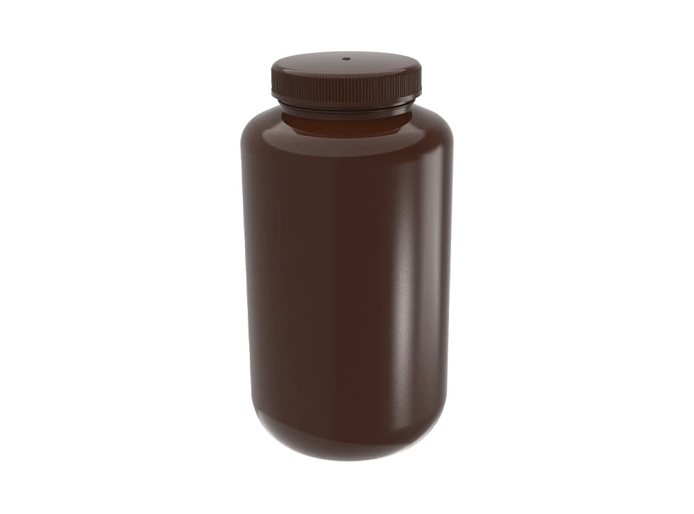 ahn® myBottle Reagent Bottle w/ Cap, 4 l, Wide, HDPE, Amber