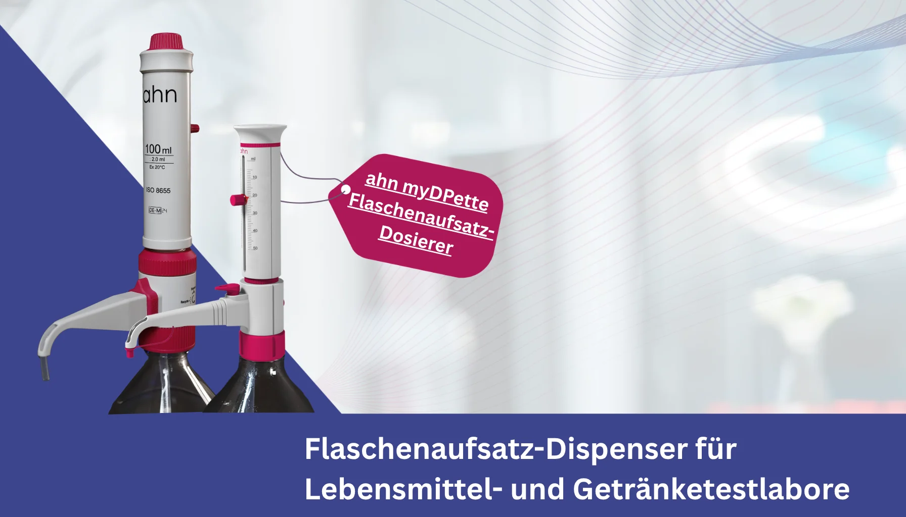 Flaschenaufsatz-Dispenser für Lebensmittel- und Getränketestlabore