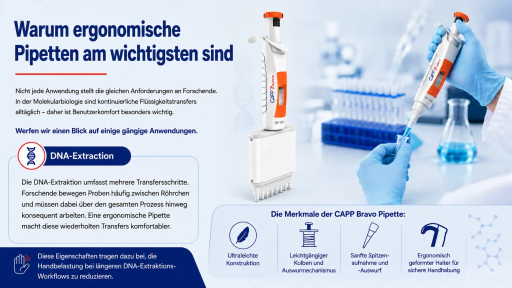 Wo ergonomische Pipetten am wichtigsten sind